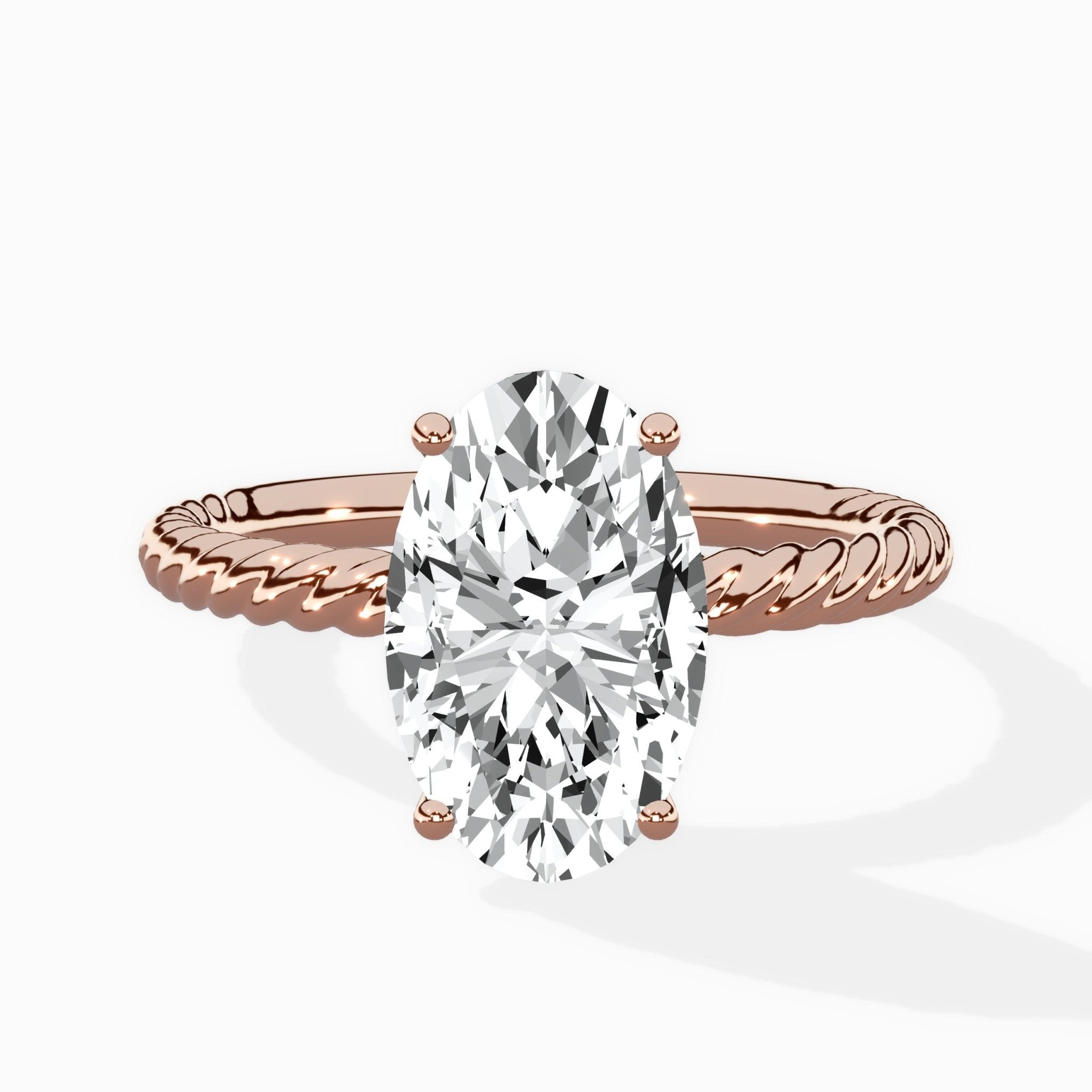Petite Pave Band Solitaire Ring Engagement Ring - The Better Diamonds