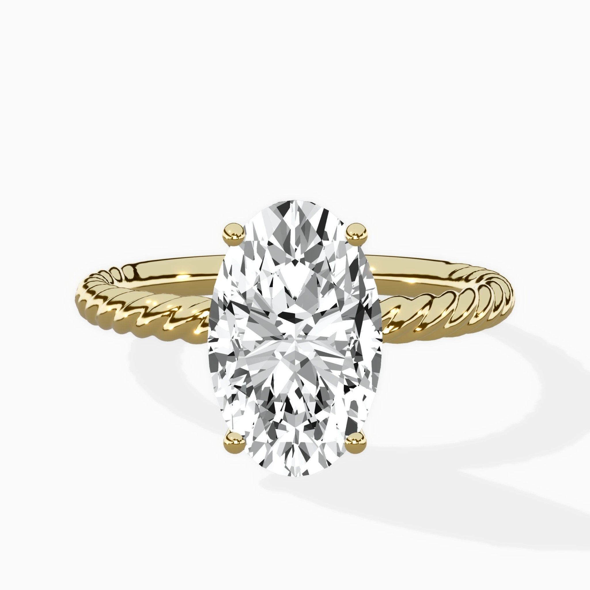 Petite Pave Band Solitaire Ring Engagement Ring - The Better Diamonds