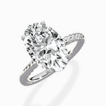 Petite Pave Band Solitaire Ring Engagement Ring - The Better Diamonds
