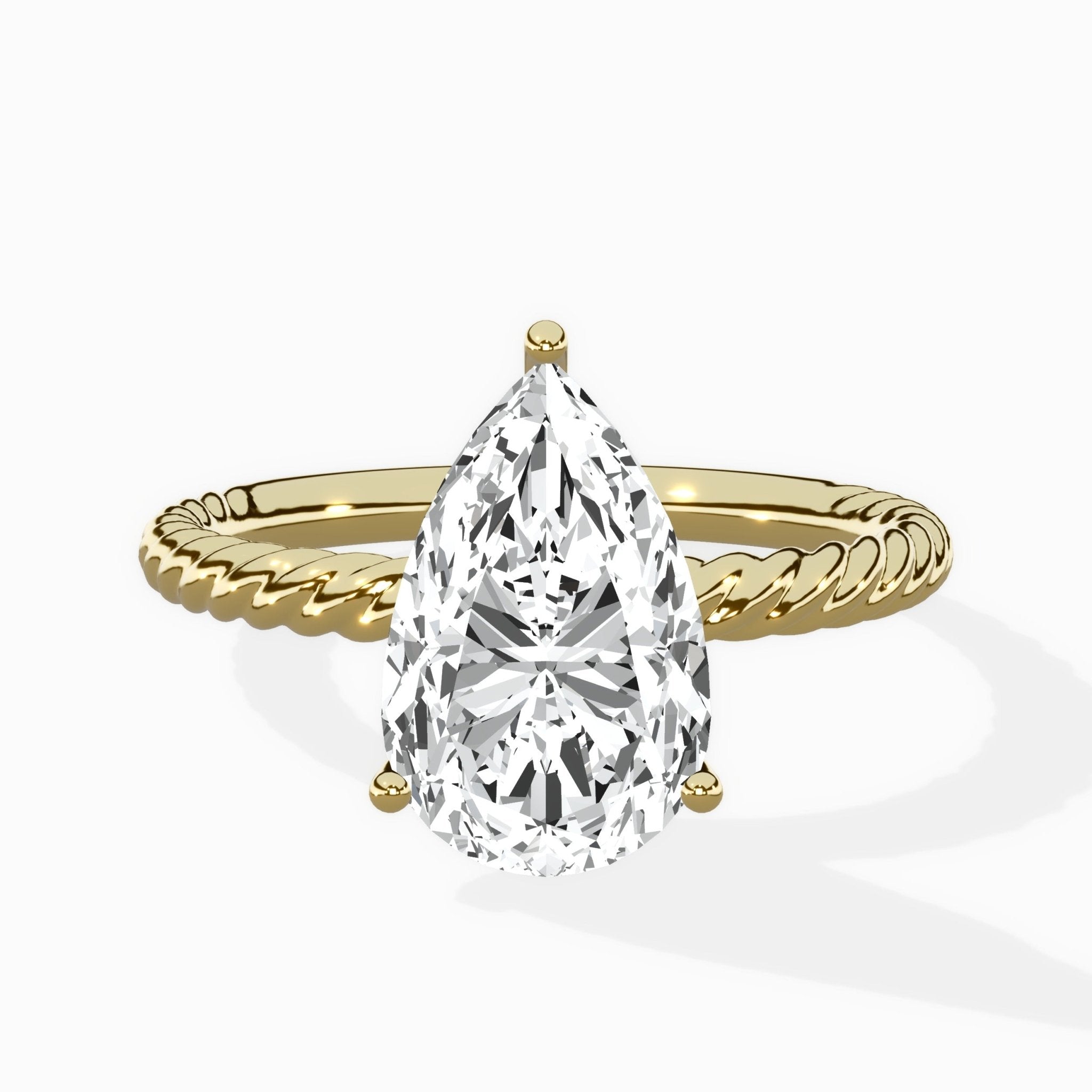 Petite Pave Band Solitaire Ring Engagement Ring - The Better Diamonds