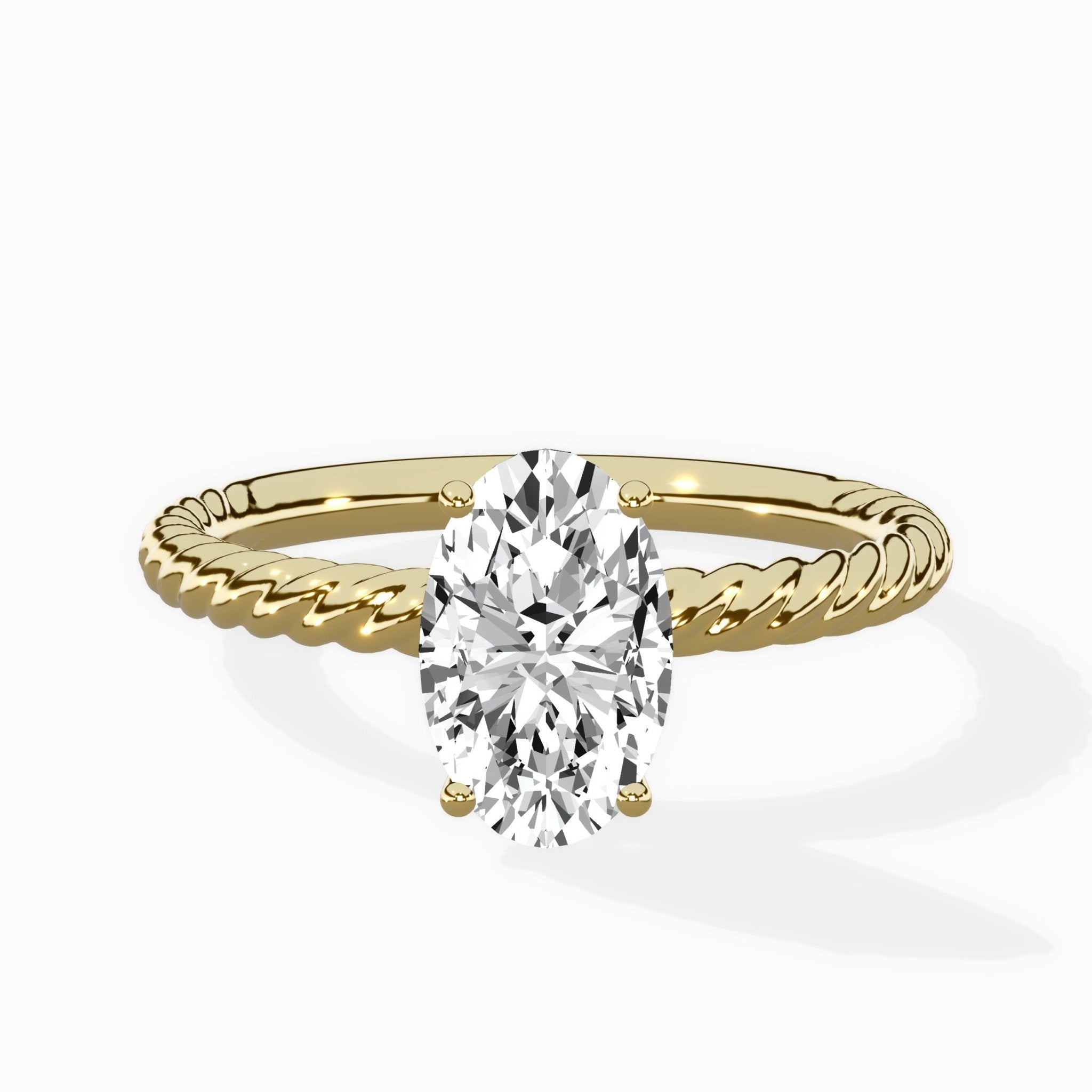Petite Pave Band Solitaire Ring Engagement Ring - The Better Diamonds