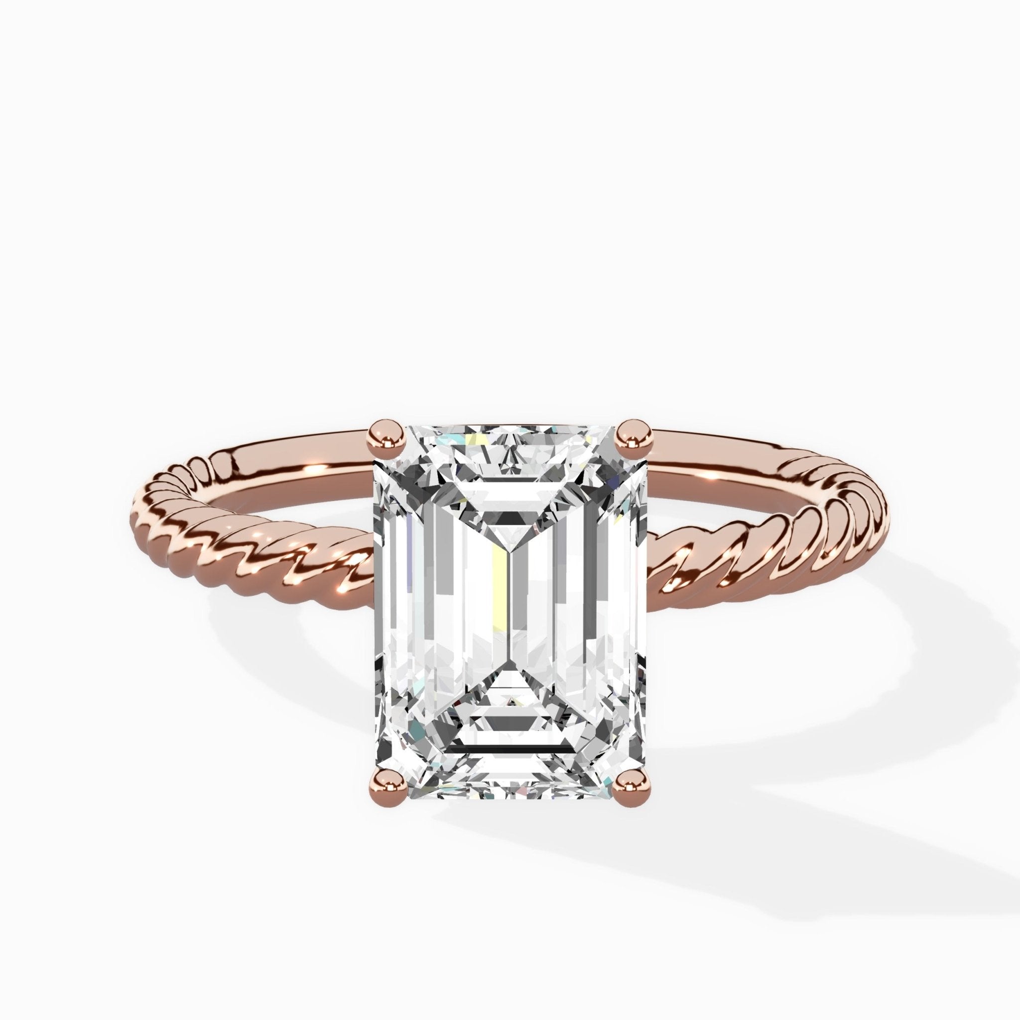 Petite Pave Band Solitaire Ring Engagement Ring - The Better Diamonds