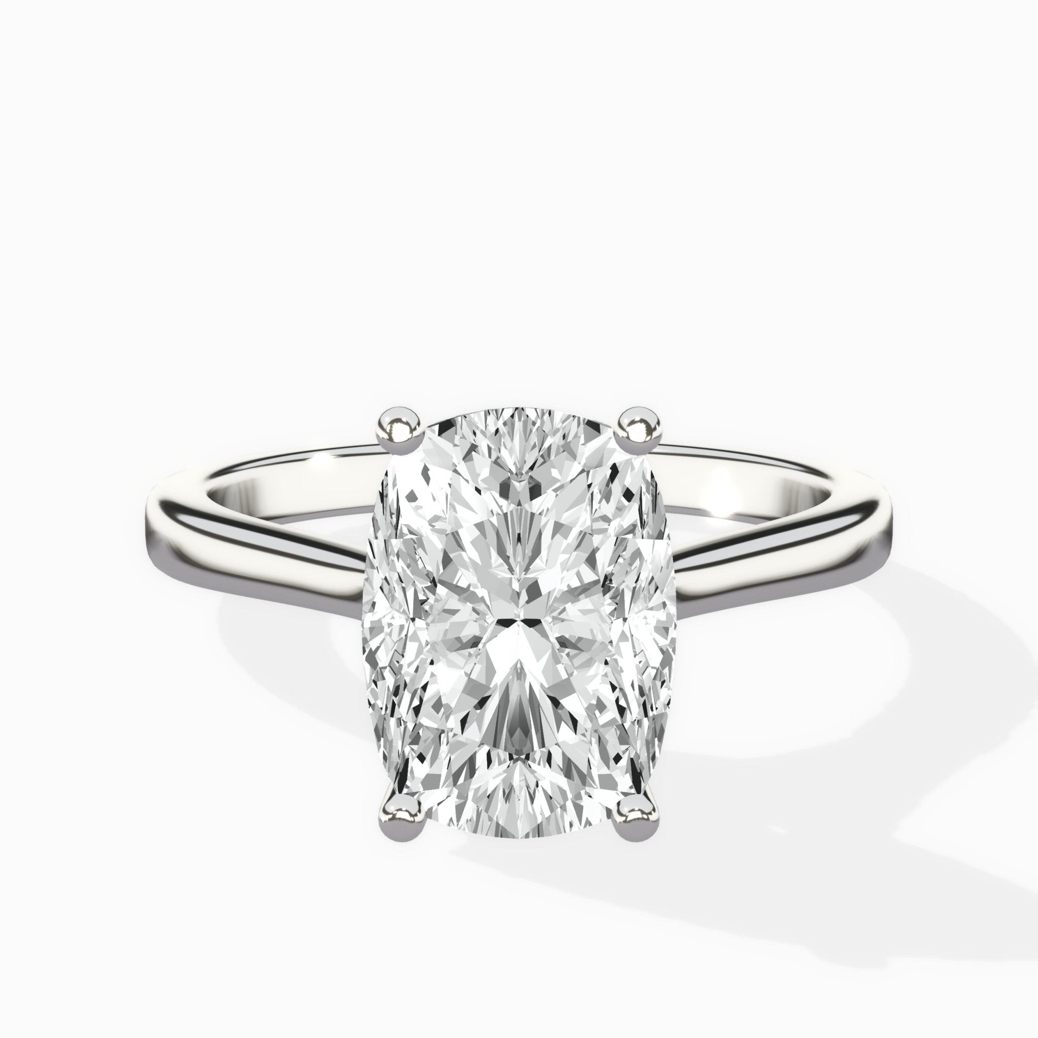 Petite Plain Band Solitaire Ring Engagement Ring - The Better Diamonds