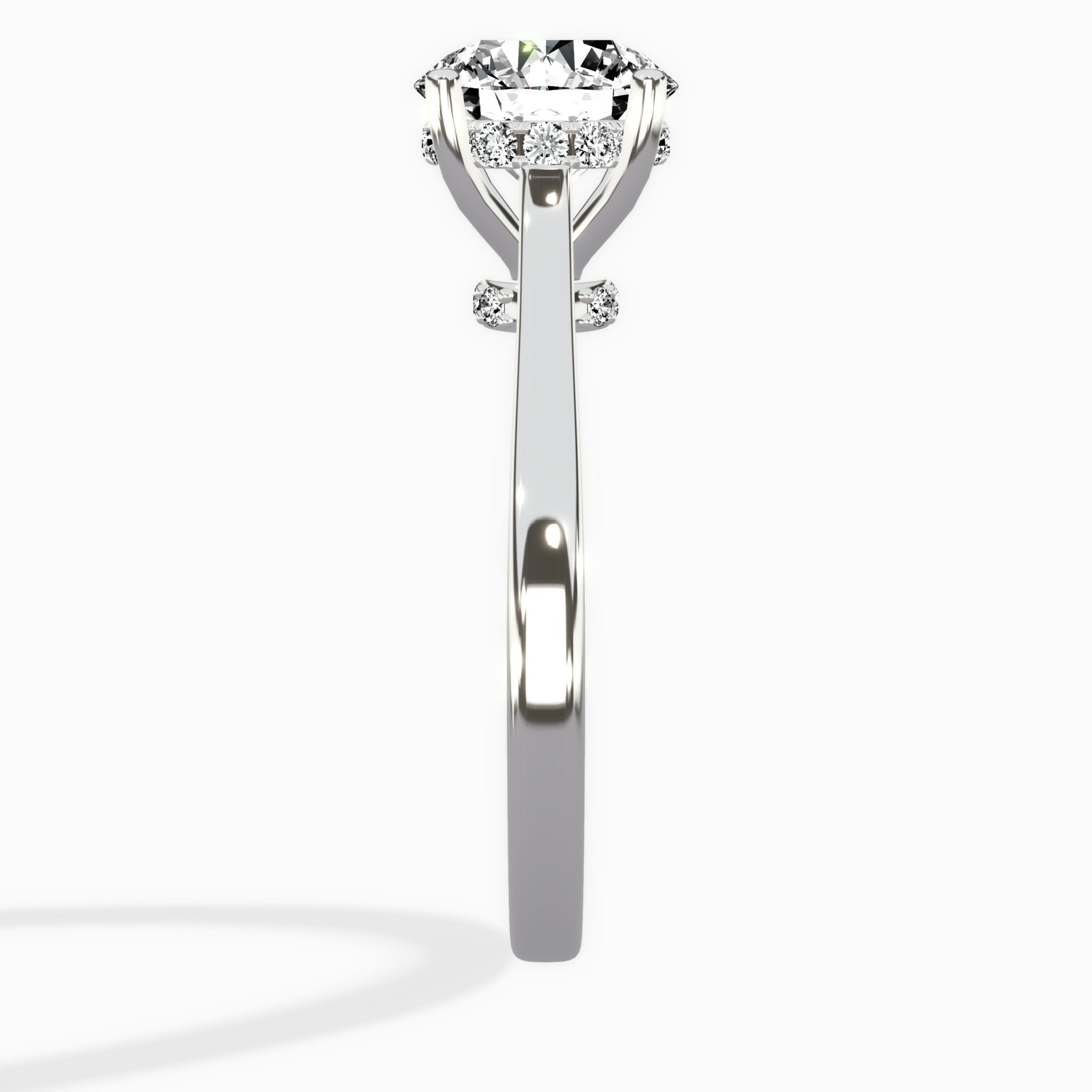 Petite Plain Band Solitaire Ring Engagement Ring - The Better Diamonds
