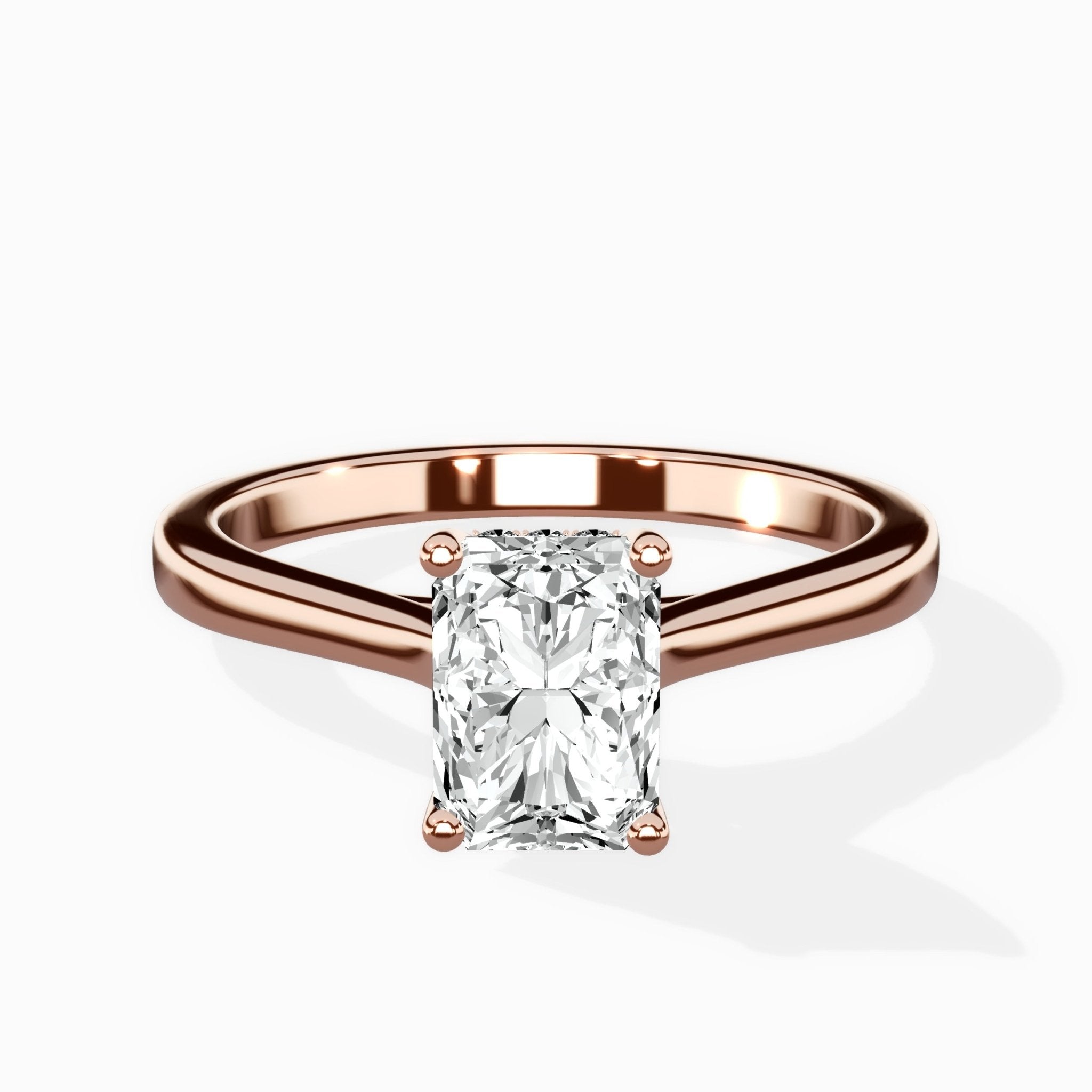 Petite Plain Band Solitaire Ring Engagement Ring - The Better Diamonds