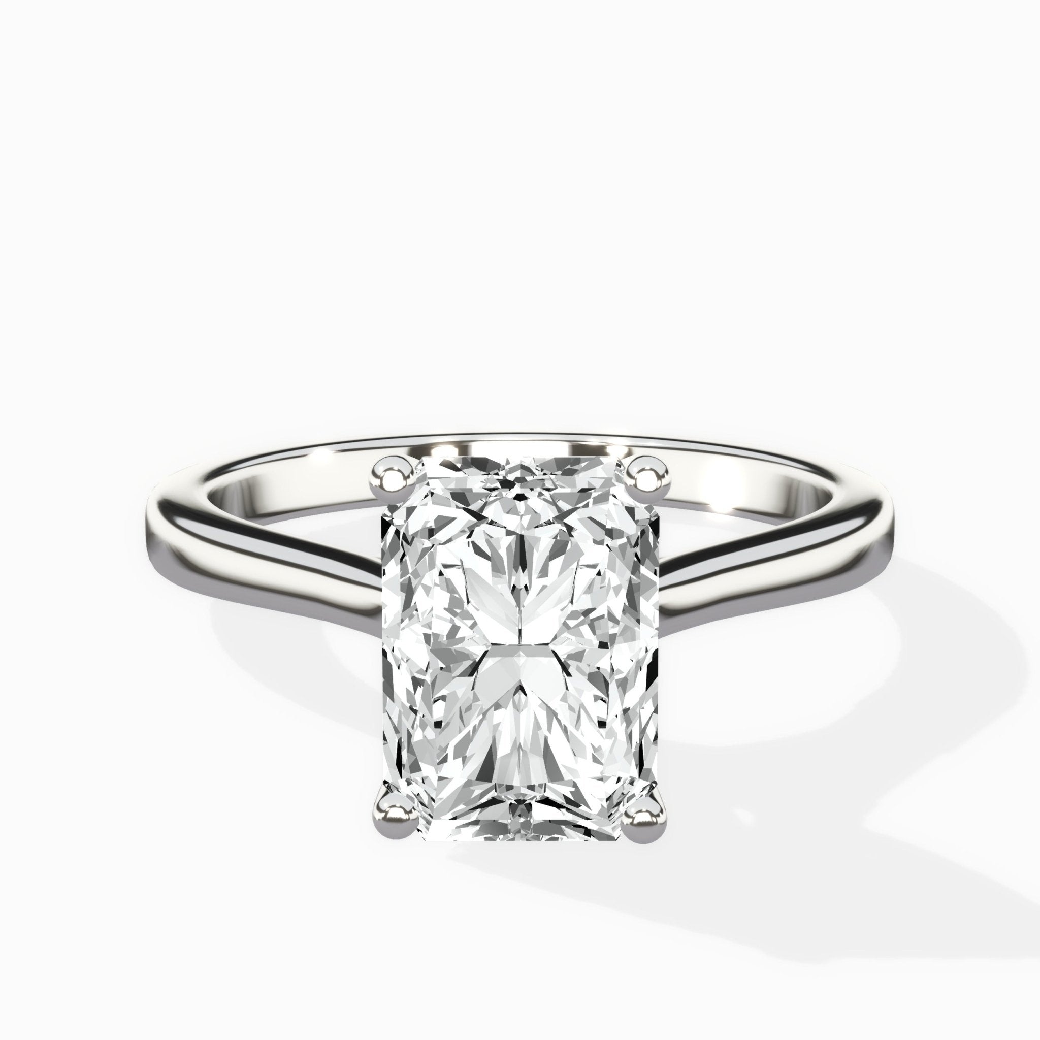 Petite Plain Band Solitaire Ring Engagement Ring - The Better Diamonds