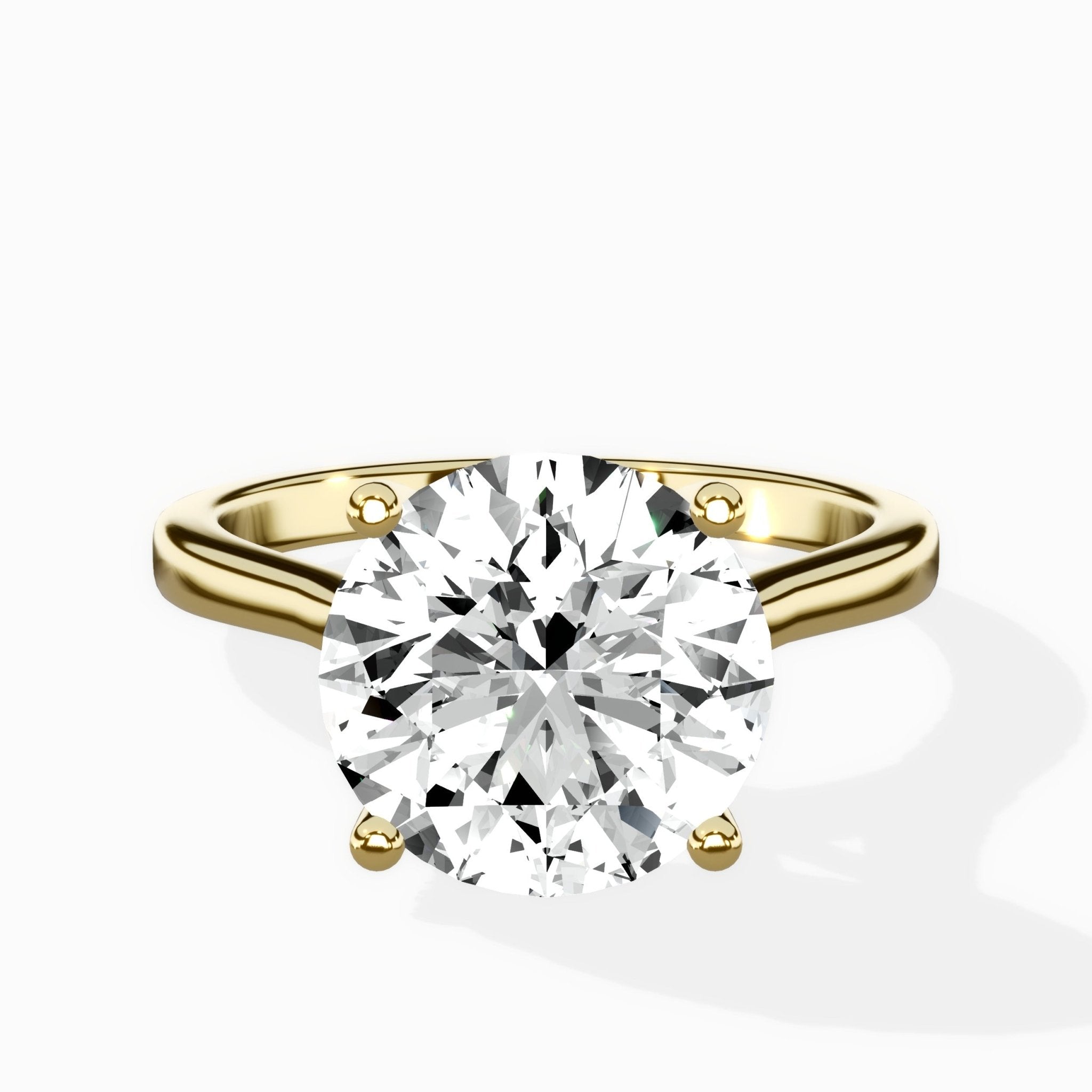 Petite Plain Band Solitaire Ring Engagement Ring - The Better Diamonds