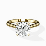 Petite Plain Band Solitaire Ring Engagement Ring - The Better Diamonds