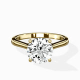 Petite Plain Band Solitaire Ring Engagement Ring - The Better Diamonds