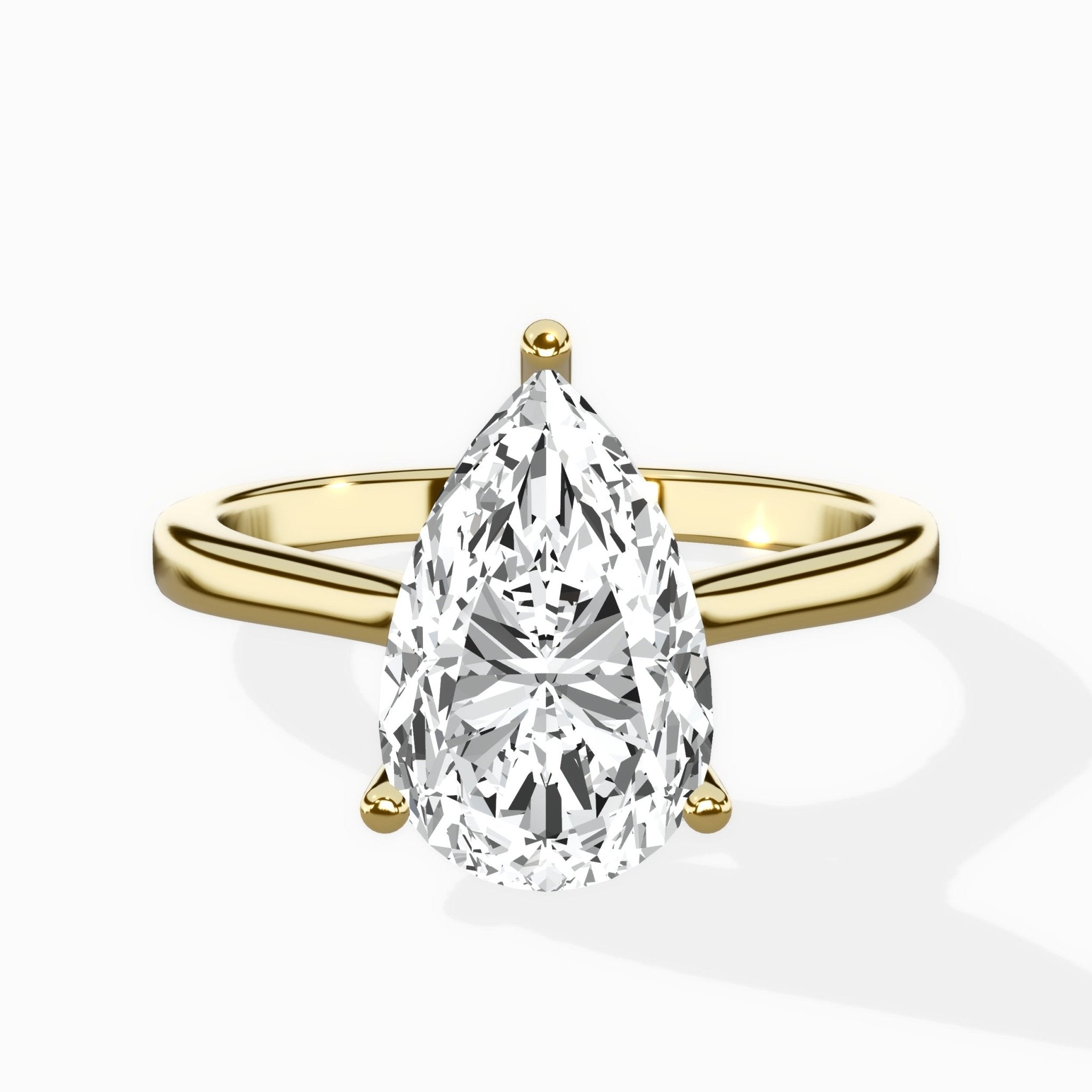 Petite Plain Band Solitaire Ring Engagement Ring - The Better Diamonds