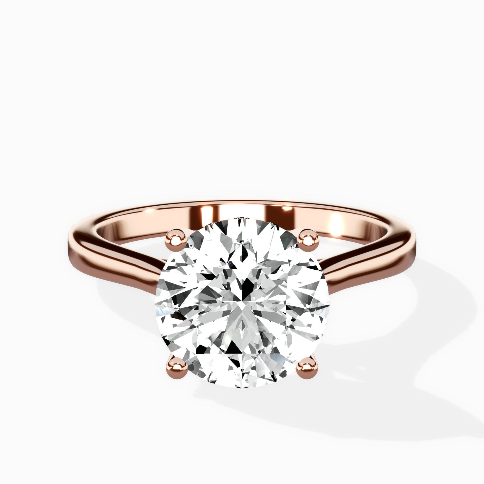 Petite Plain Band Solitaire Ring Engagement Ring - The Better Diamonds