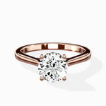 Petite Plain Band Solitaire Ring Engagement Ring - The Better Diamonds