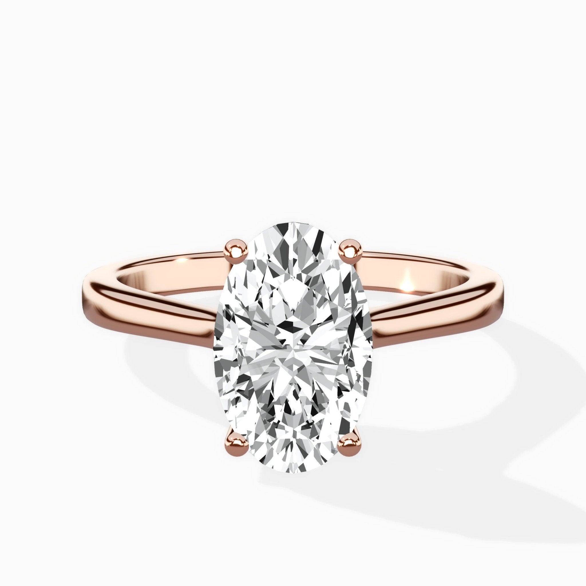 Petite Plain Band Solitaire Ring Engagement Ring - The Better Diamonds