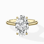 Petite Plain Band Solitaire Ring Engagement Ring - The Better Diamonds
