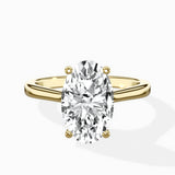 Petite Plain Band Solitaire Ring Engagement Ring - The Better Diamonds