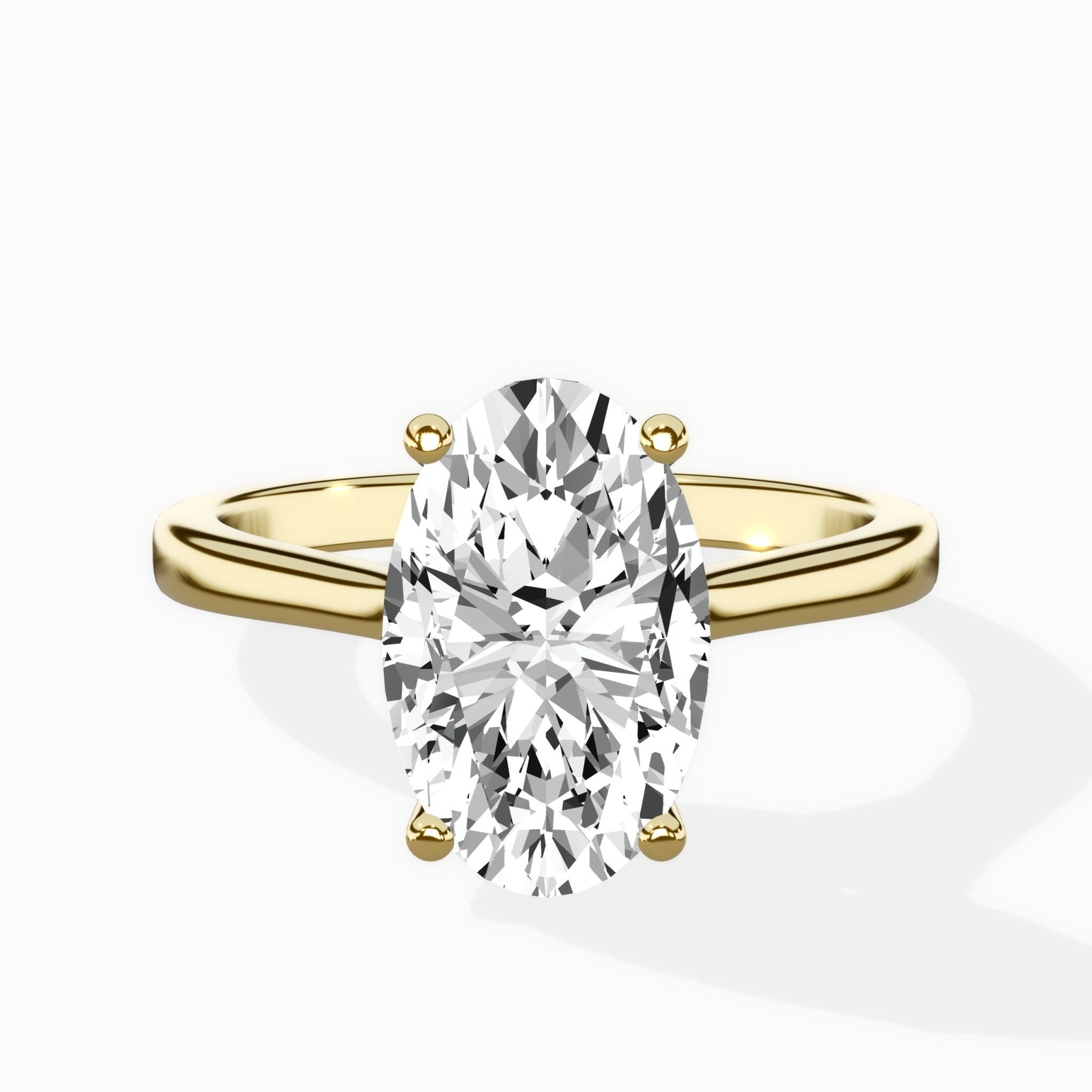 Petite Plain Band Solitaire Ring Engagement Ring - The Better Diamonds