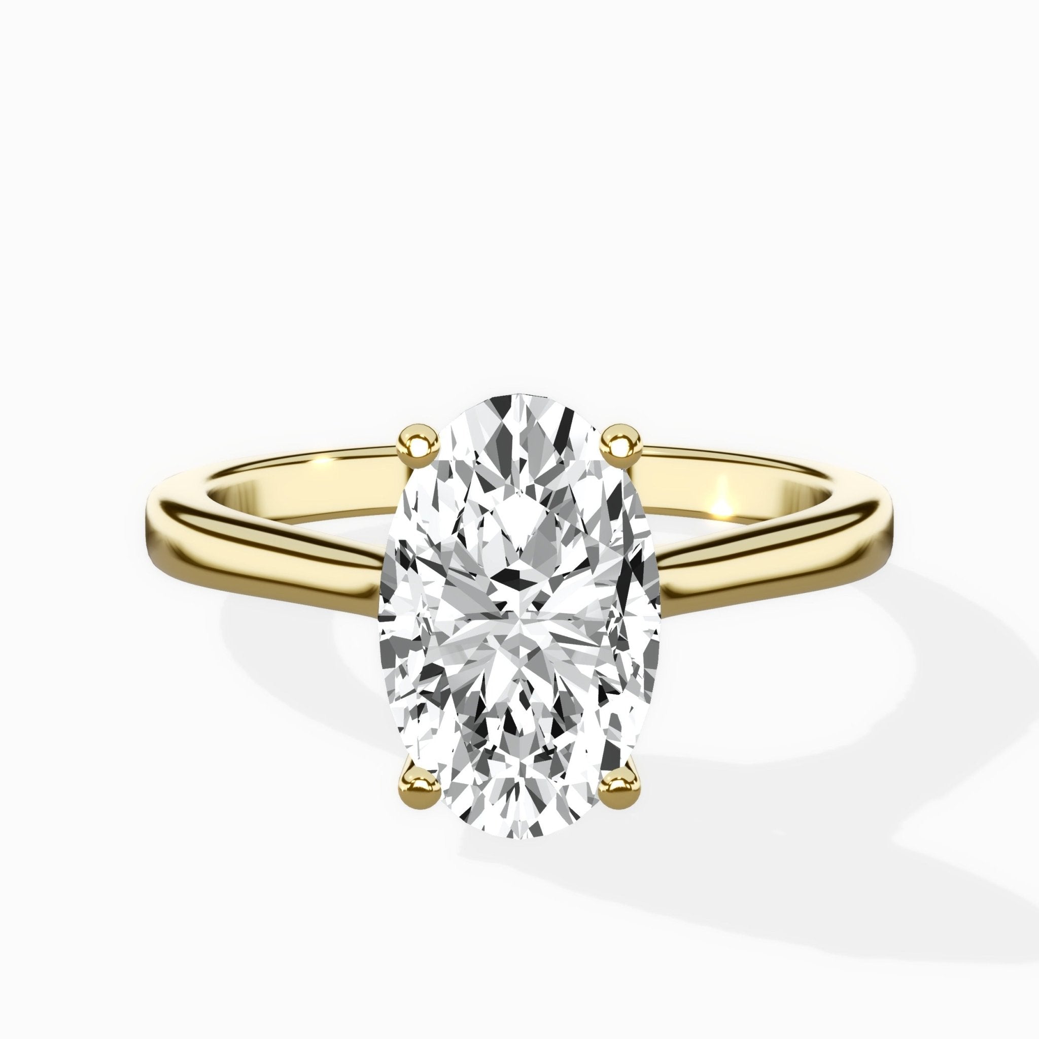 Petite Plain Band Solitaire Ring Engagement Ring - The Better Diamonds