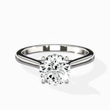 Petite Plain Band Solitaire Ring Engagement Ring - The Better Diamonds