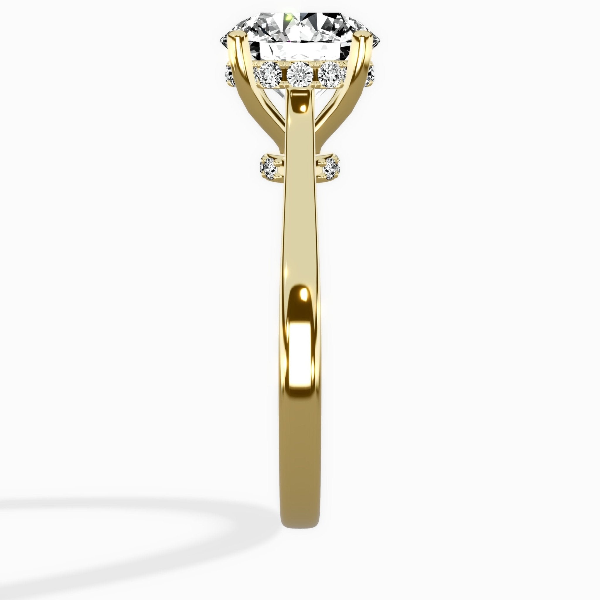 Petite Plain Band Solitaire Ring Engagement Ring - The Better Diamonds