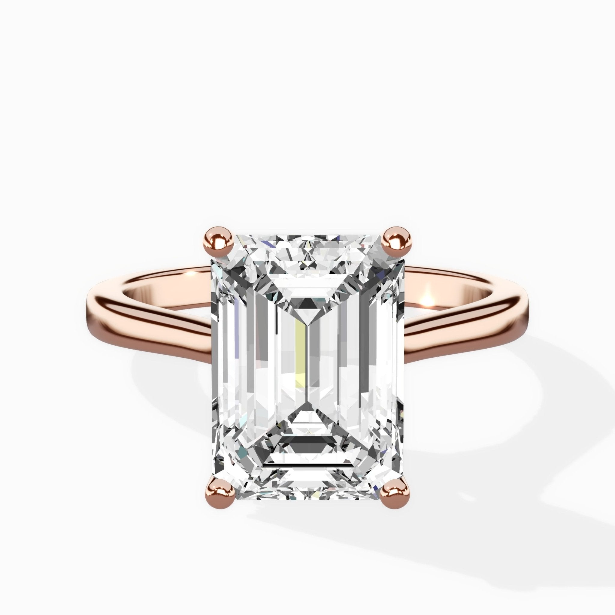 Petite Plain Band Solitaire Ring Engagement Ring - The Better Diamonds