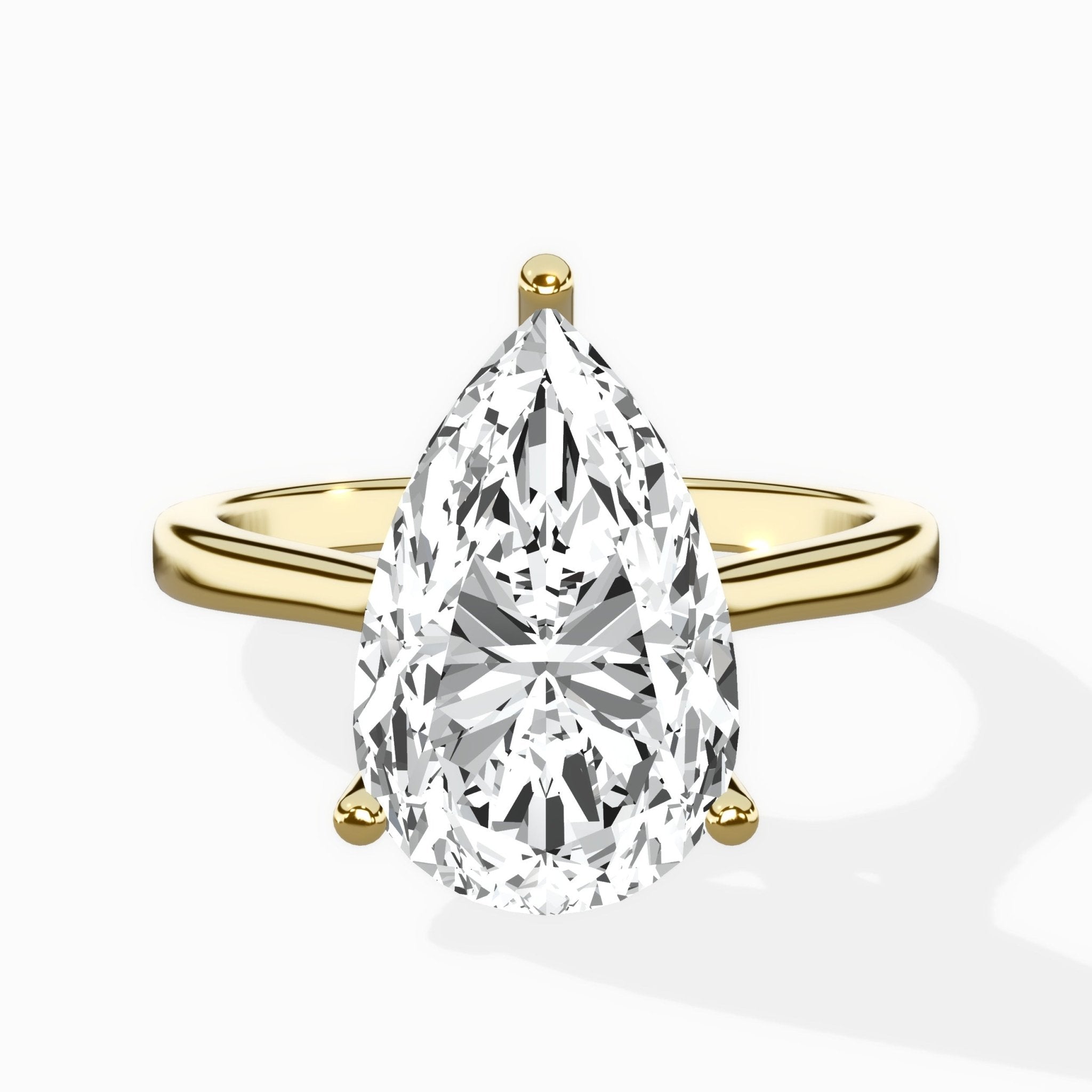 Petite Plain Band Solitaire Ring Engagement Ring - The Better Diamonds