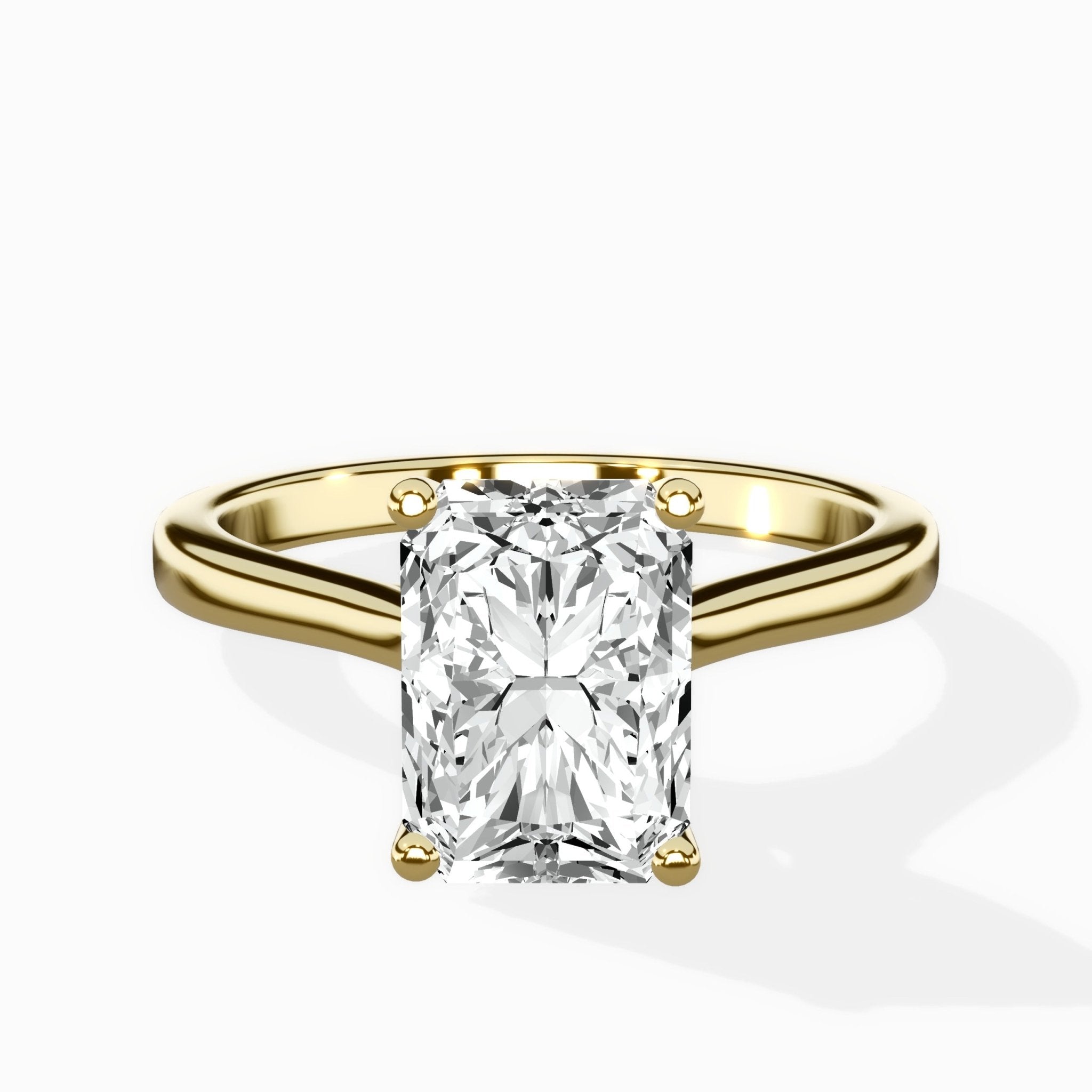 Petite Plain Band Solitaire Ring Engagement Ring - The Better Diamonds