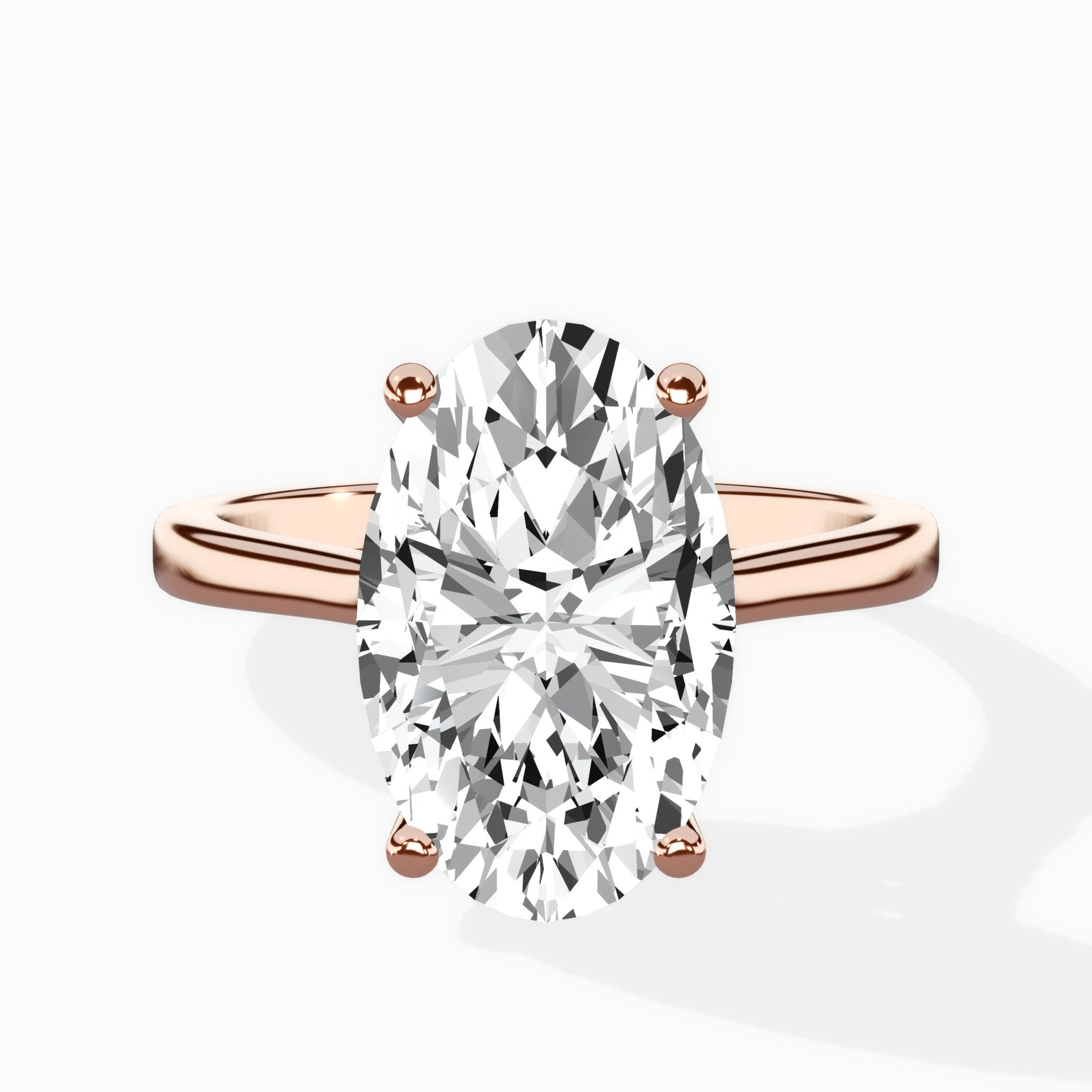 Petite Plain Band Solitaire Ring Engagement Ring - The Better Diamonds