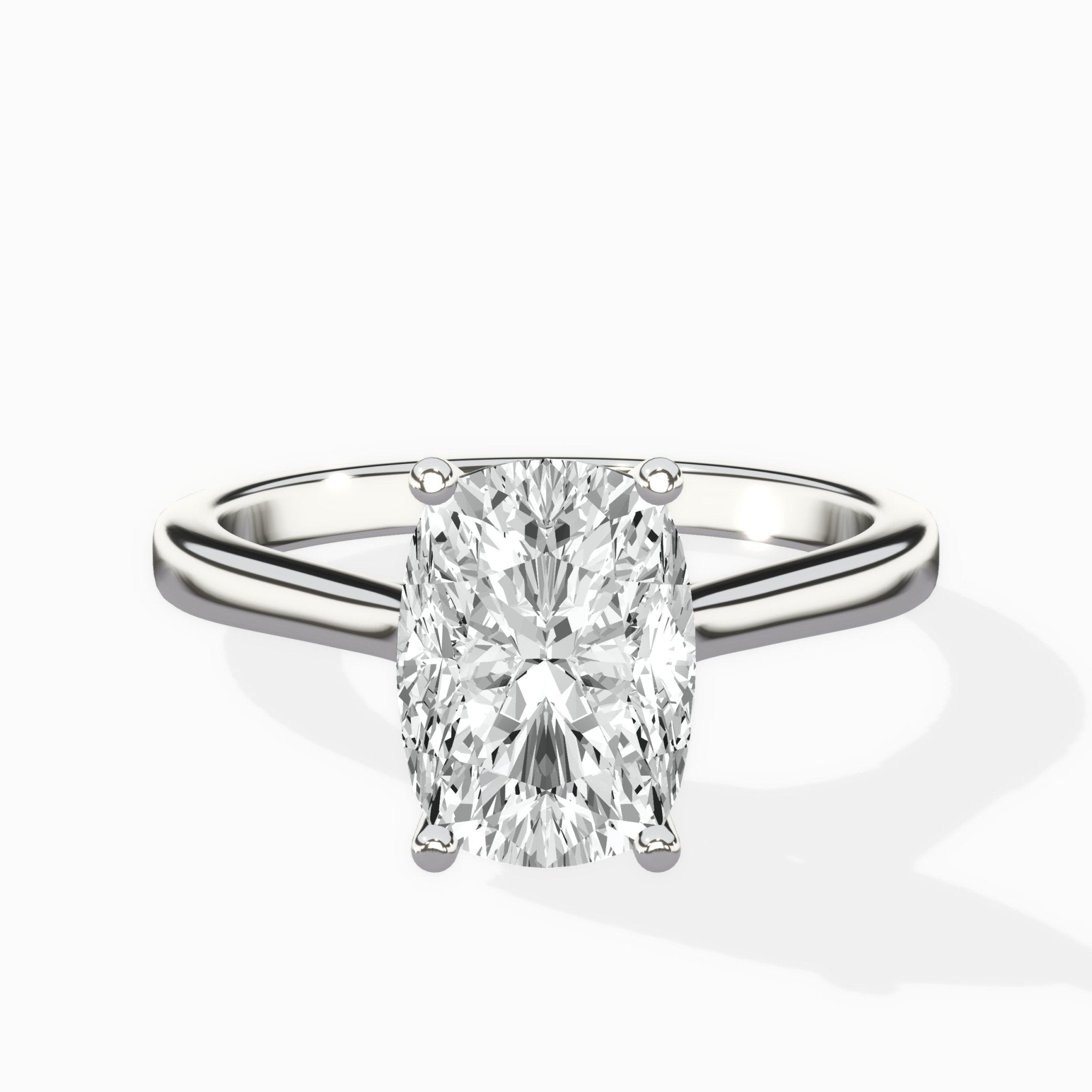 Petite Plain Band Solitaire Ring Engagement Ring - The Better Diamonds