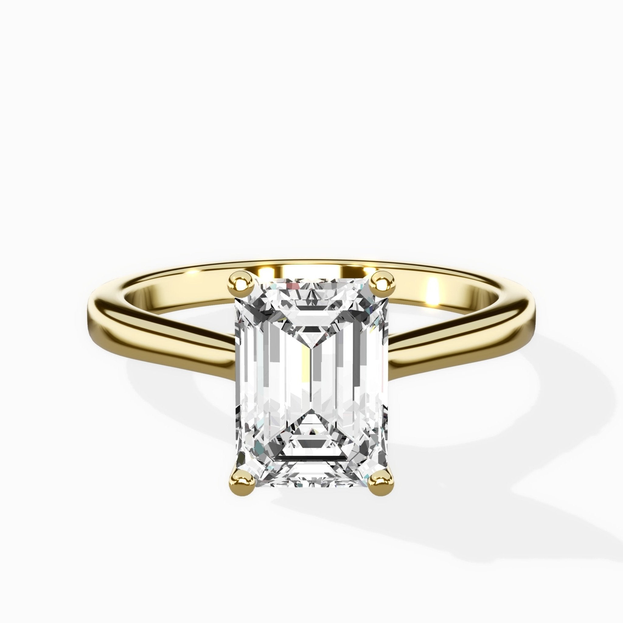 Petite Plain Band Solitaire Ring Engagement Ring - The Better Diamonds