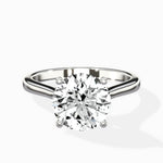 Petite Plain Band Solitaire Ring Engagement Ring - The Better Diamonds