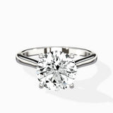 Petite Plain Band Solitaire Ring Engagement Ring - The Better Diamonds