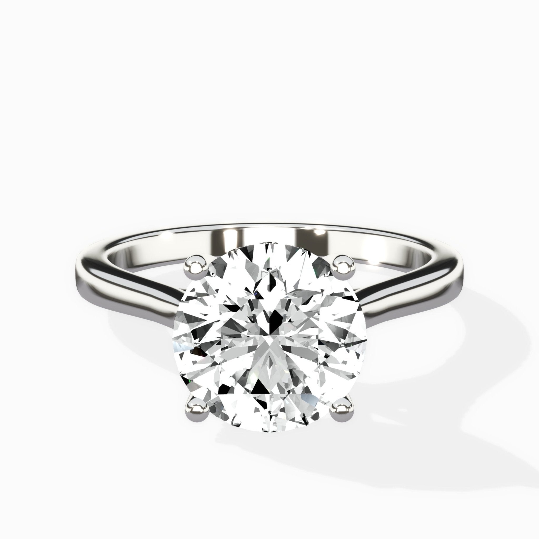 Petite Plain Band Solitaire Ring Engagement Ring - The Better Diamonds