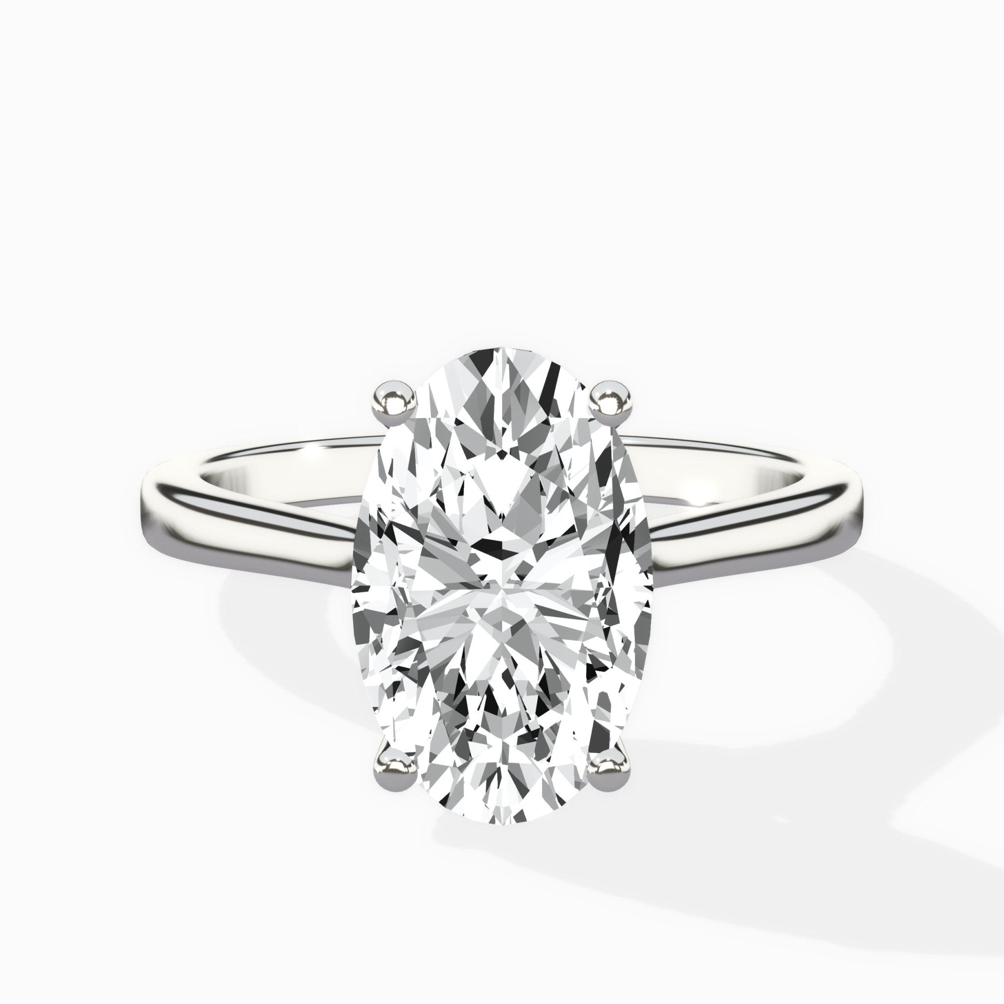 Petite Plain Band Solitaire Ring Engagement Ring - The Better Diamonds