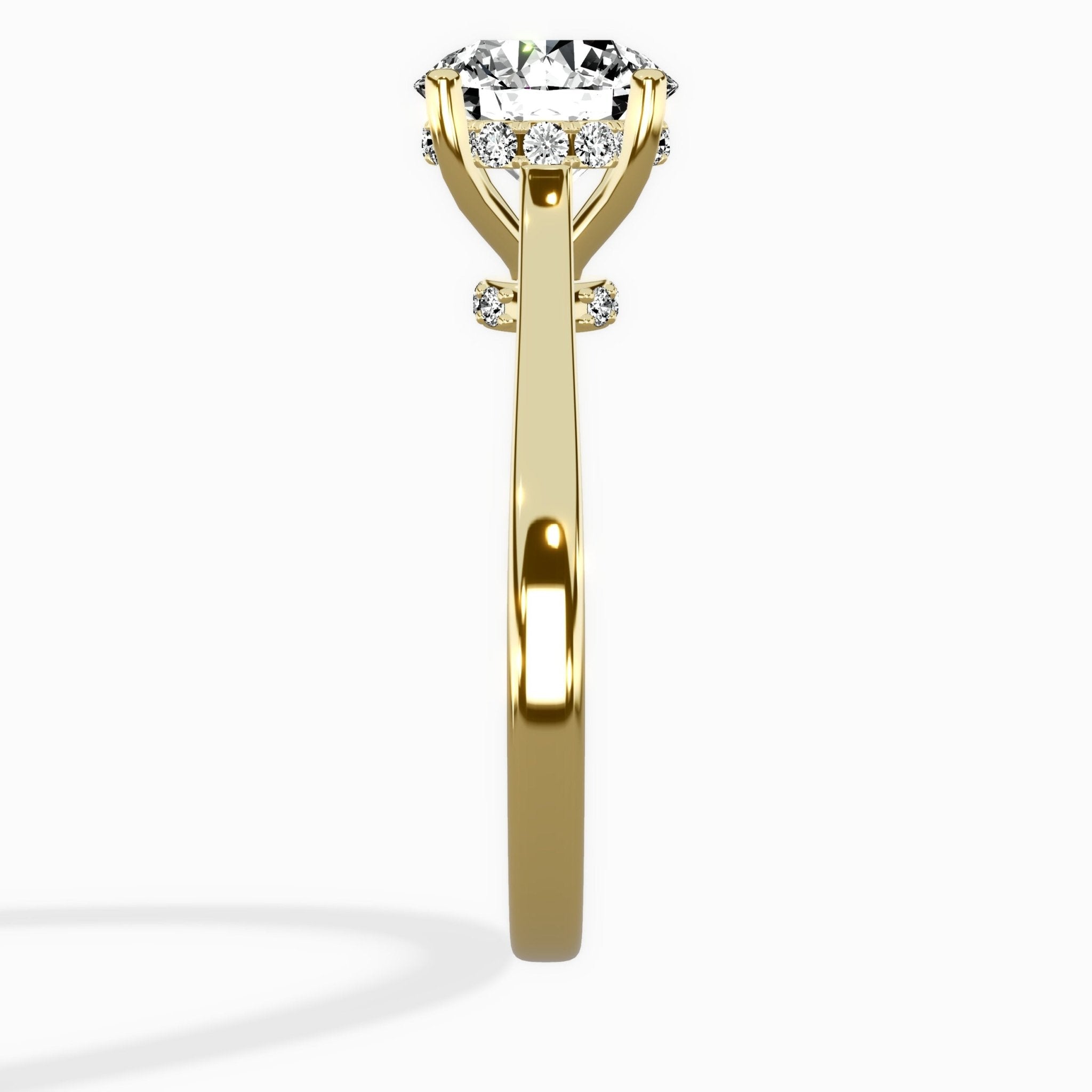 Petite Plain Band Solitaire Ring Engagement Ring - The Better Diamonds