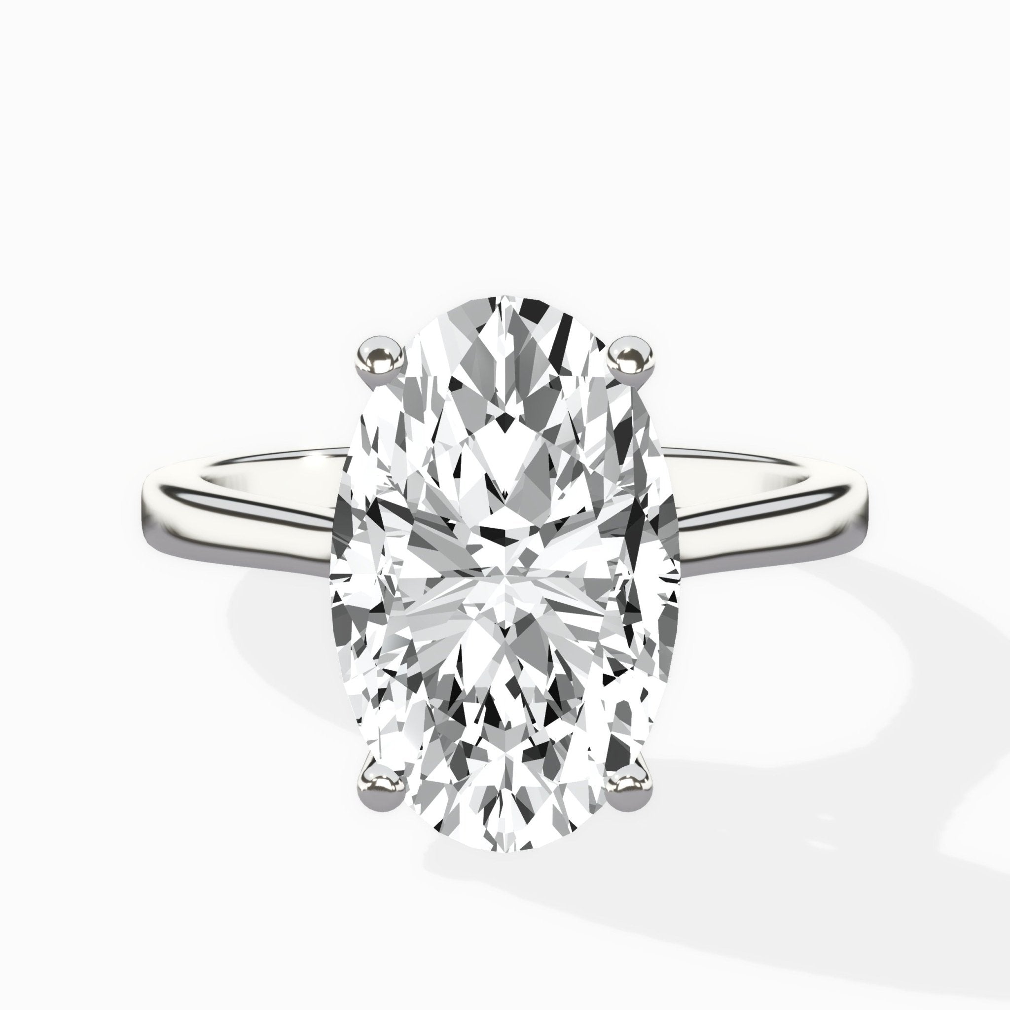 Petite Plain Band Solitaire Ring Engagement Ring - The Better Diamonds