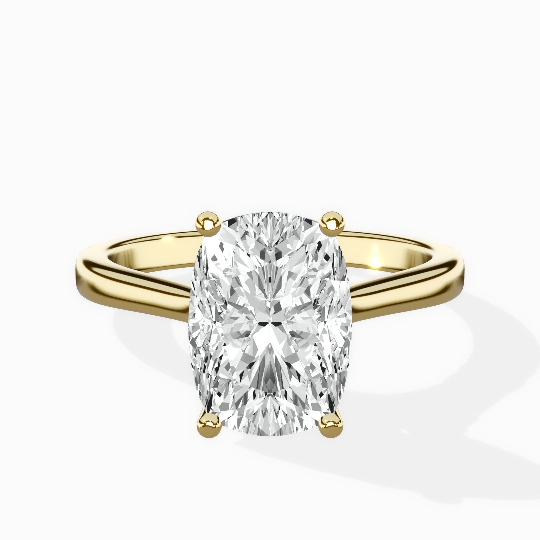 Petite Plain Band Solitaire Ring Engagement Ring - The Better Diamonds
