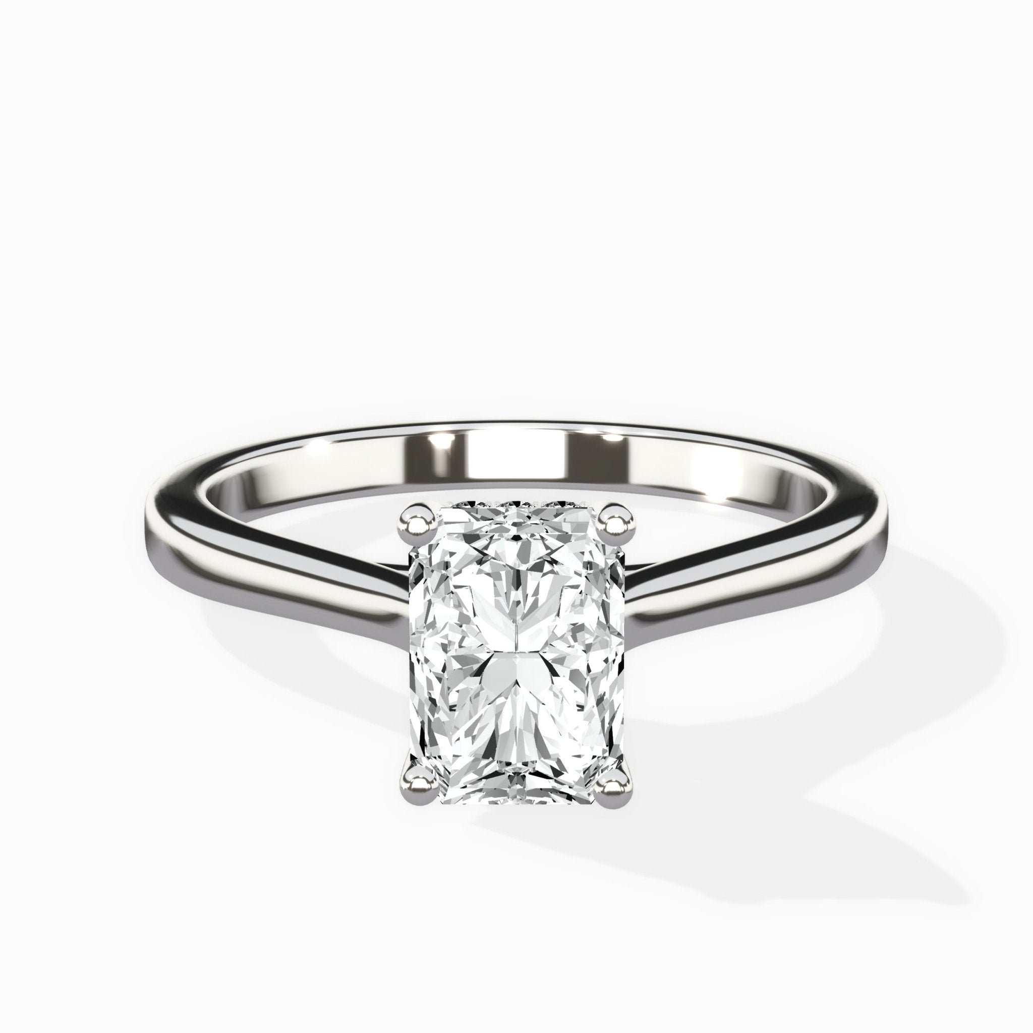 Petite Plain Band Solitaire Ring Engagement Ring - The Better Diamonds