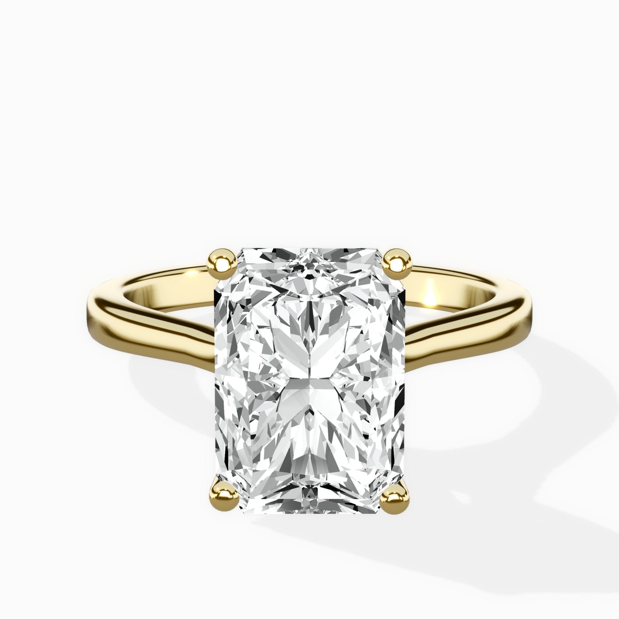 Petite Plain Band Solitaire Ring Engagement Ring - The Better Diamonds