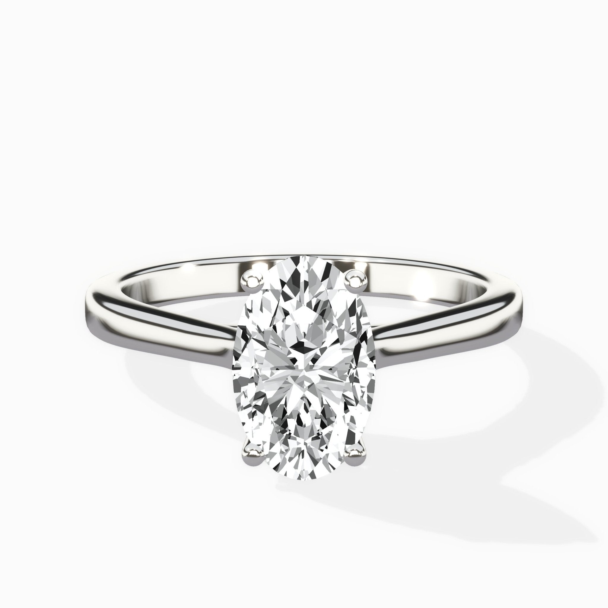 Petite Plain Band Solitaire Ring Engagement Ring - The Better Diamonds