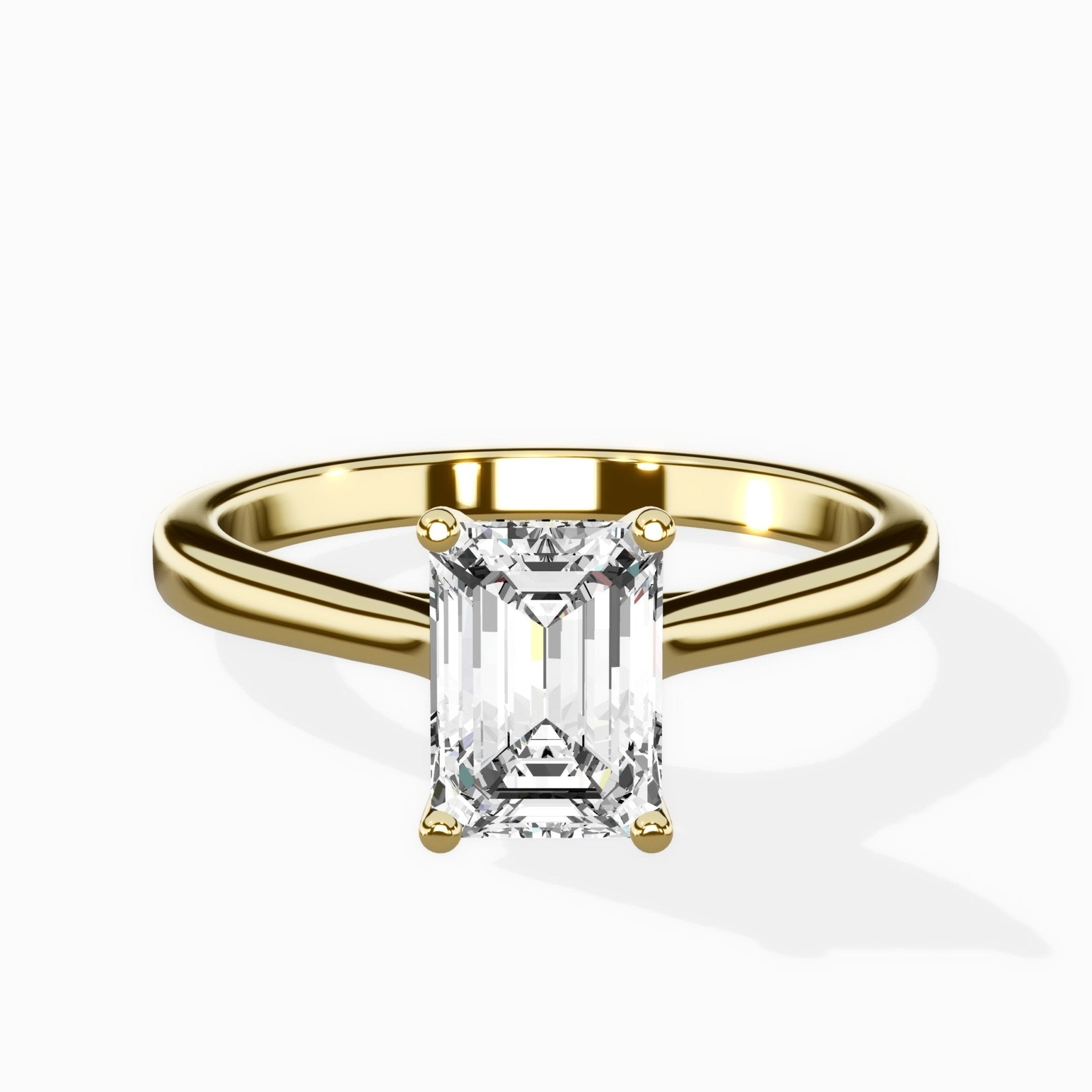 Petite Plain Band Solitaire Ring Engagement Ring - The Better Diamonds