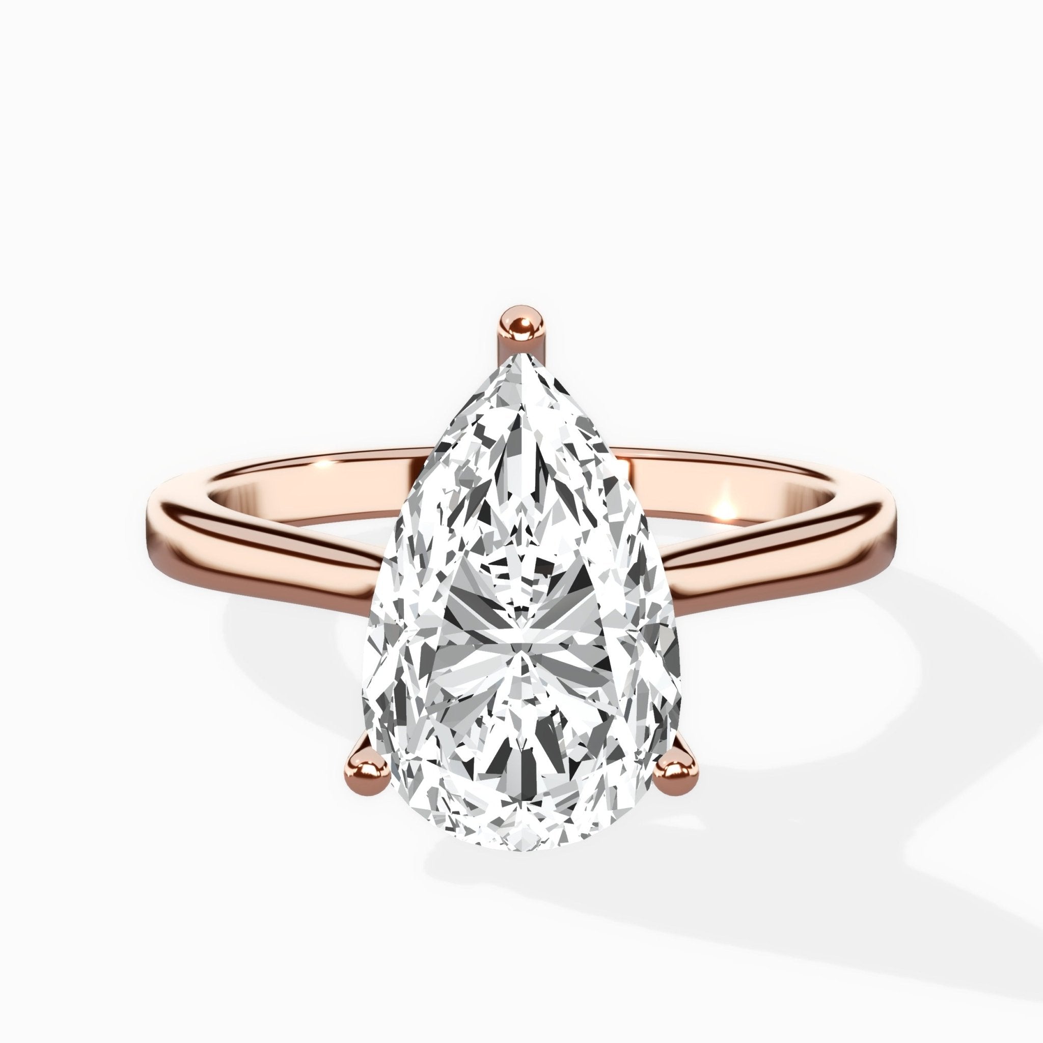 Petite Plain Band Solitaire Ring Engagement Ring - The Better Diamonds