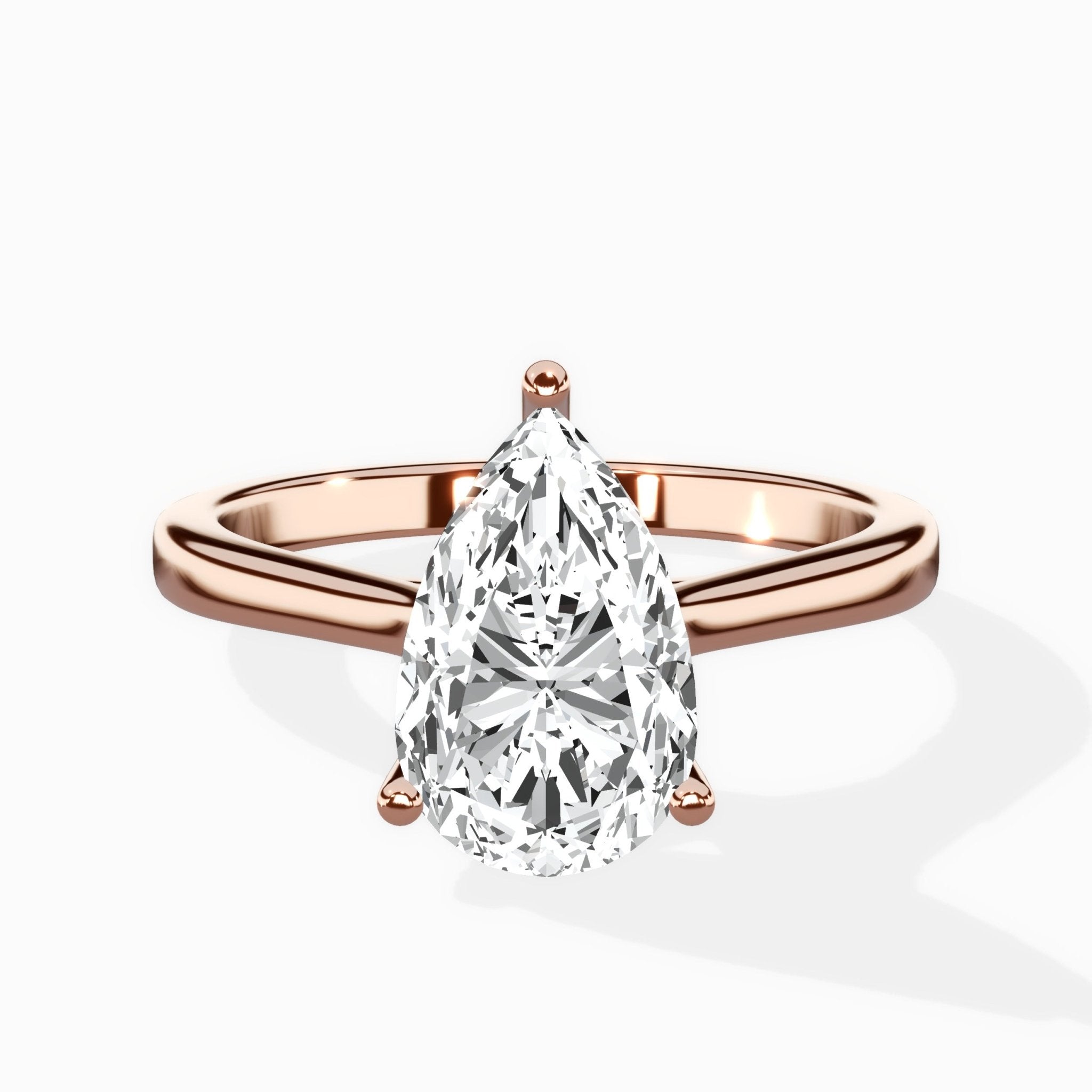 Petite Plain Band Solitaire Ring Engagement Ring - The Better Diamonds