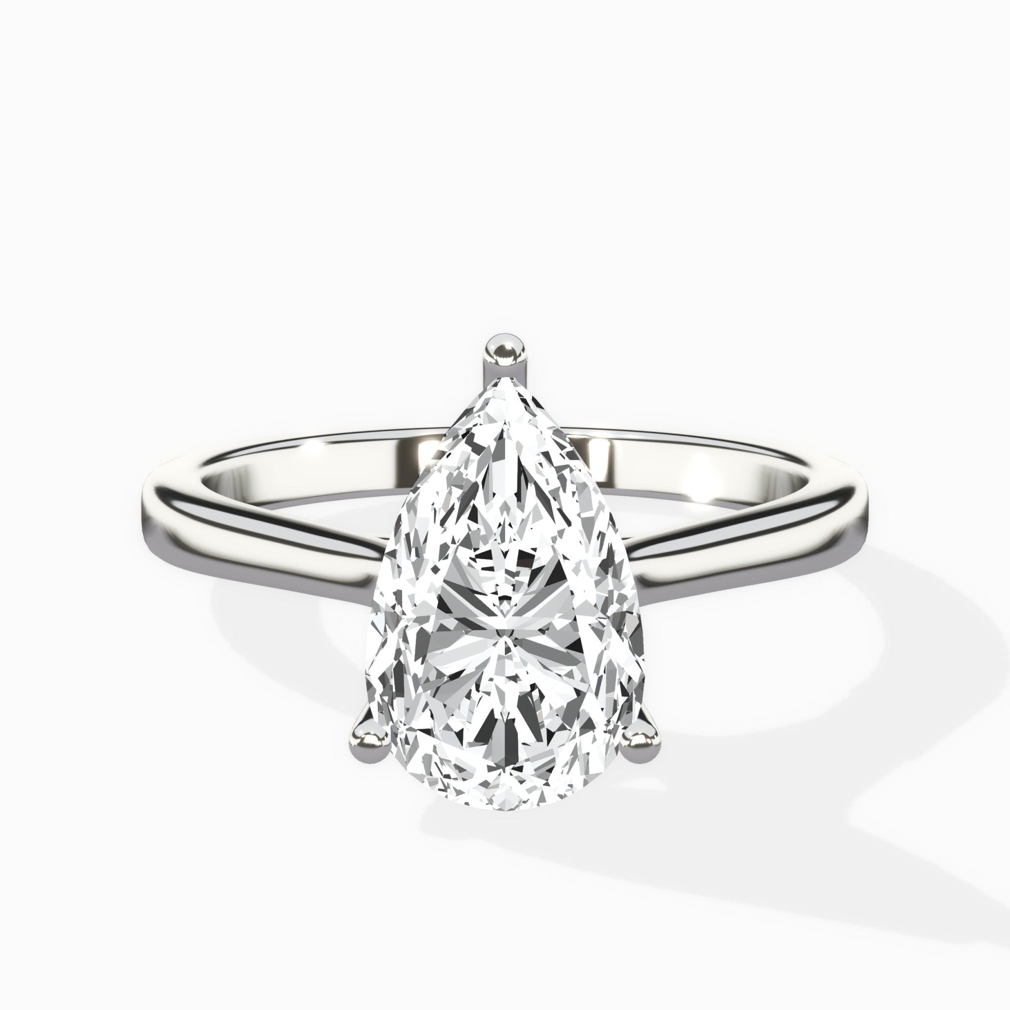 Petite Plain Band Solitaire Ring Engagement Ring - The Better Diamonds