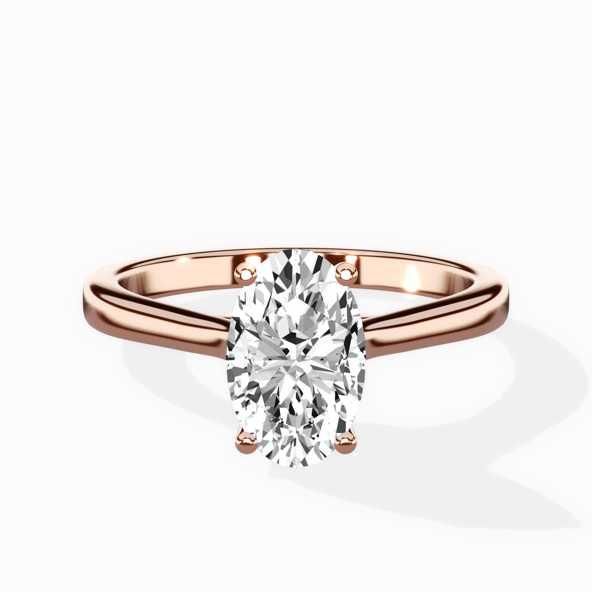 Petite Plain Band Solitaire Ring Engagement Ring - The Better Diamonds