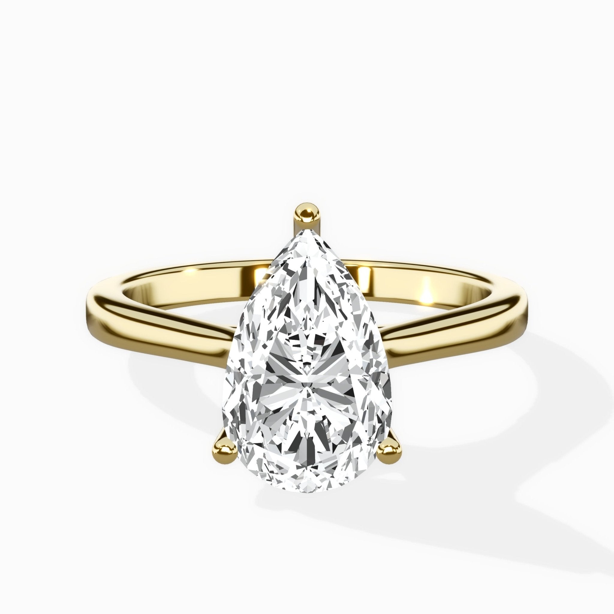 Petite Plain Band Solitaire Ring Engagement Ring - The Better Diamonds