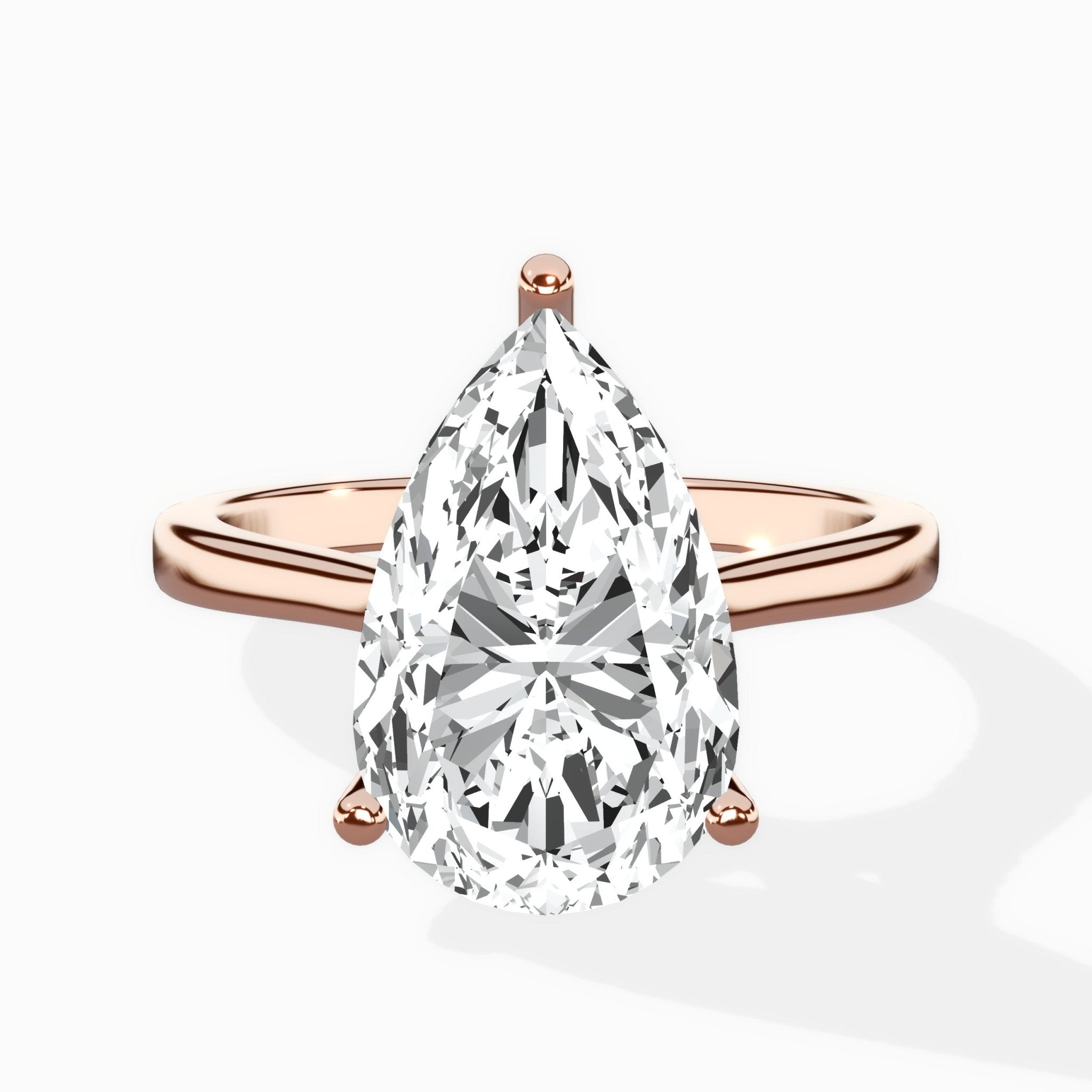 Petite Plain Band Solitaire Ring Engagement Ring - The Better Diamonds
