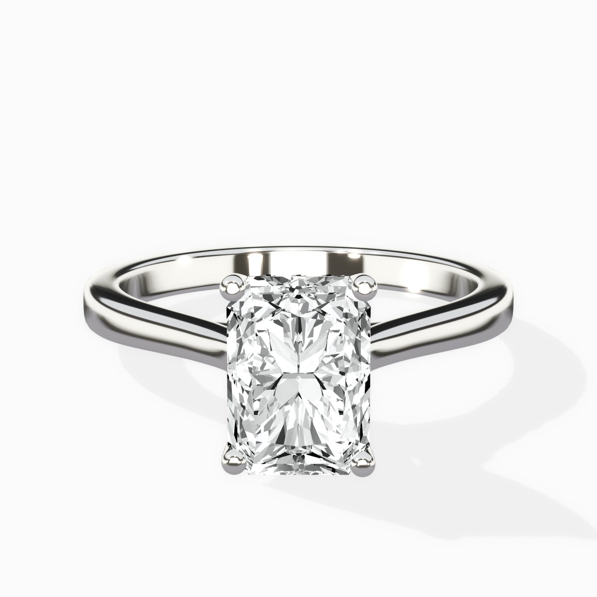 Petite Plain Band Solitaire Ring Engagement Ring - The Better Diamonds