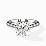 Petite Plain Band Solitaire Ring Engagement Ring - The Better Diamonds