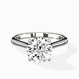 Petite Plain Band Solitaire Ring Engagement Ring - The Better Diamonds