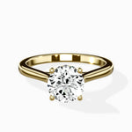 Petite Plain Band Solitaire Ring Engagement Ring - The Better Diamonds